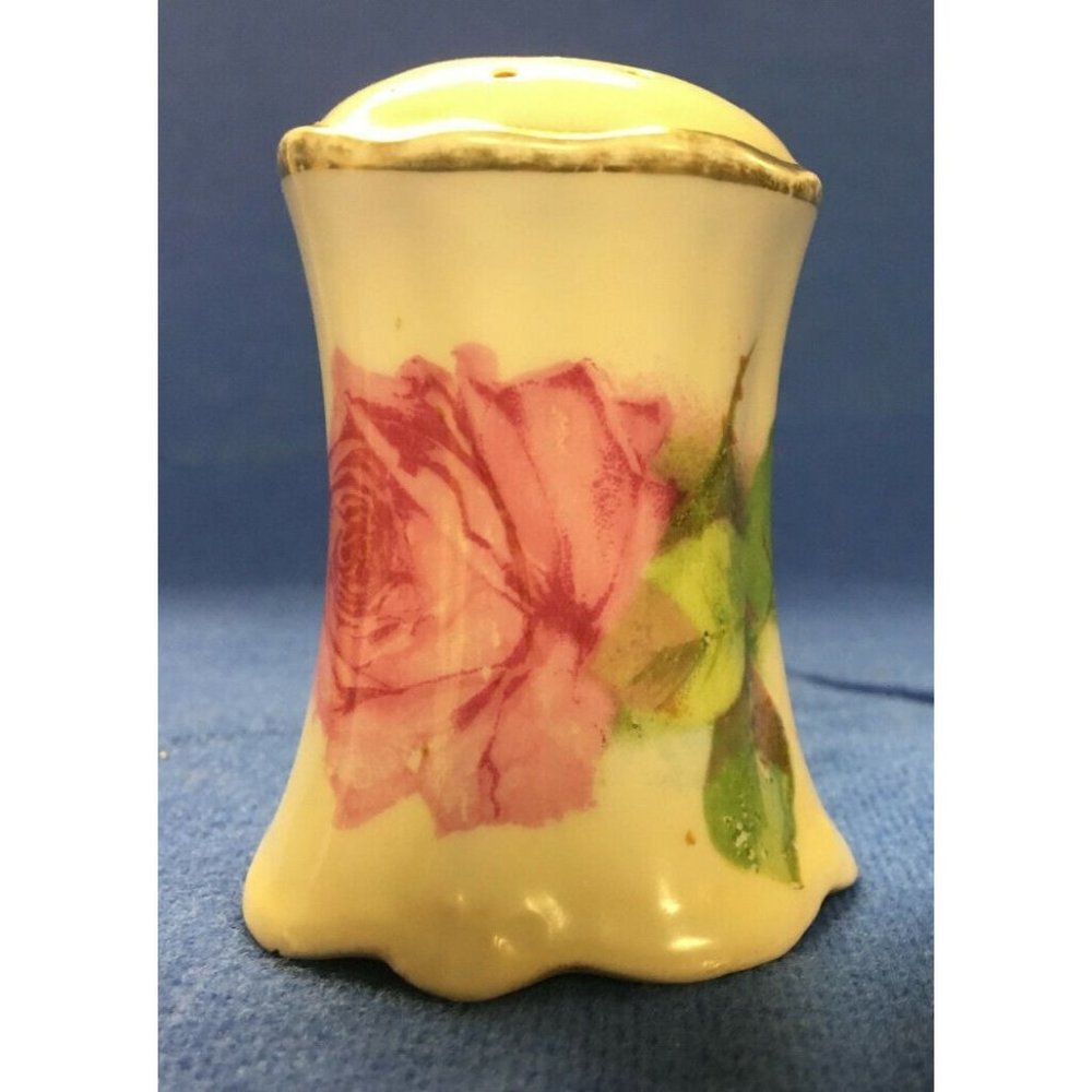 Royal Austria China Oscar & Edgar Gutherz Salt Shaker Vintage Rose with gold